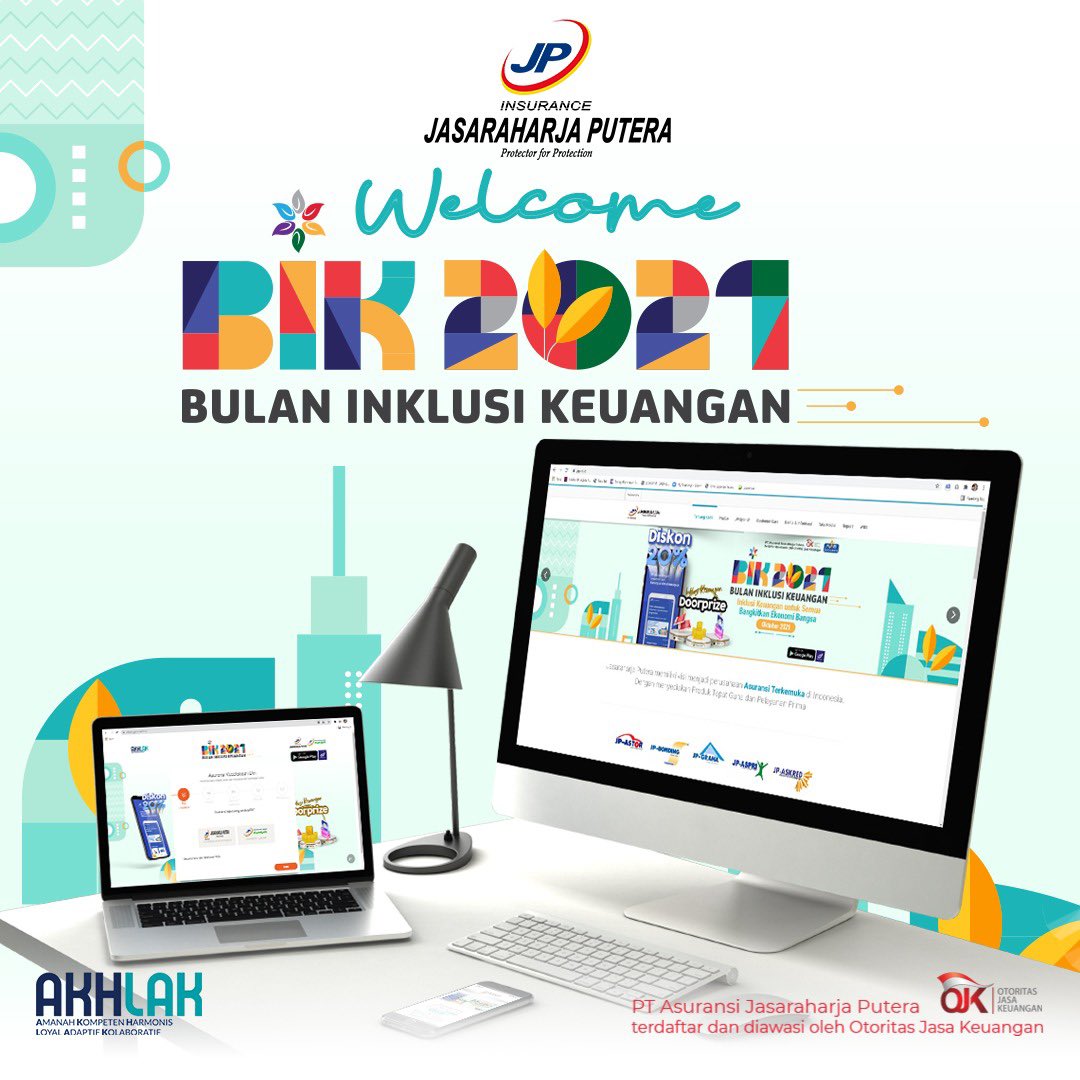 jrp_insurance's tweet photo. Pada tahun 2021 BIK mengusung tema "Inklusi Keuangan Untuk Semua, Bangkitkan Ekonomi Bangsa".
Sobat JRP bisa memanfaatkan bulan inklusi keuangan ini untuk melakukan pembelian produk jasa keuangan dengan lebih mudah, murah dan berhadiah.
#BIK2021 #OJK #ProtectorforProtection https://t.co/bWDCRSUsir