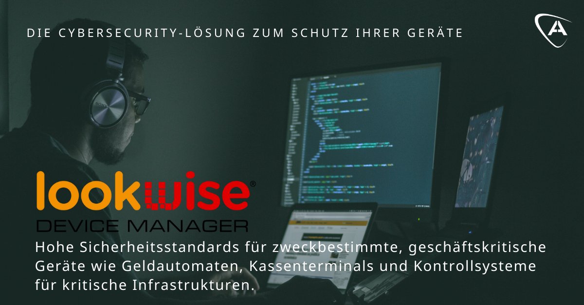 AurigaSW_German's tweet photo. Unser Lookwise Device Manager ist Ihre #CyberSecurity-Lösung zum Schutz geschäftskritischer Geräte in der #Bankfiliale und im #Finazinstitut. Laden Sie sich hier unsere Broschüre herunter: https://t.co/IiJIjFW8lf https://t.co/Gfgq9brU3w