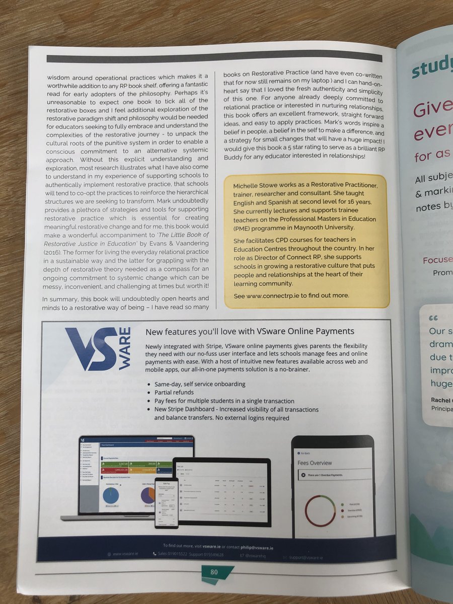 itPressUK's tweet photo. "I would give this book a 5 star rating.."
In the latest issue of @NAPD_IE's Leader magazine, check out this great review for @Markfinnis' #ITonRestorativePractice!
Thank you @mstowerp! ๐
Copies available here: https://t.co/Jr5ShpGeB1. https://t.co/SM5mpPnrtX
