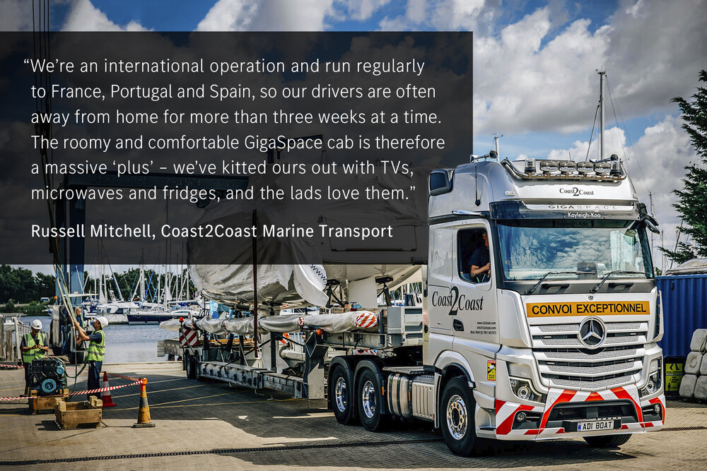 DaimlerTruckUK's tweet photo. Plain sailing for @Coast2CoastBoat as it commissions its first Mercedes-Benz trucks – two Actros 3358 variants supplied by @MarshallMercCV
Read more > https://t.co/YE6AOvIHdx
#MultimediaCockpit #FuelEfficiency #TrucksYouCanTrust https://t.co/3GmRULo3tx