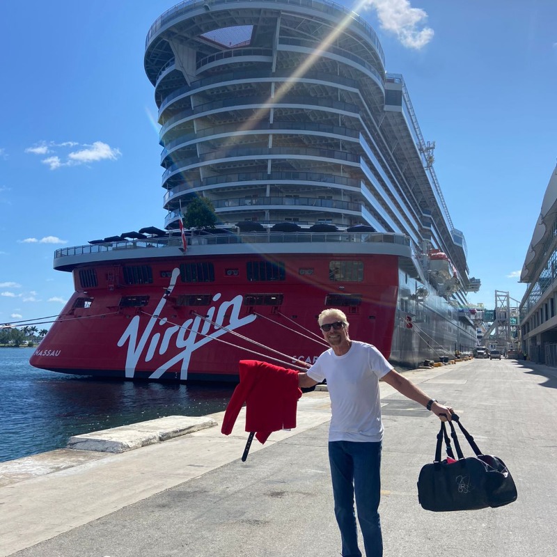Virgin's tweet photo. Welcome to Miami, Scarlet Lady. Itโs time to #SetSailTheVirginWay @virginvoyages