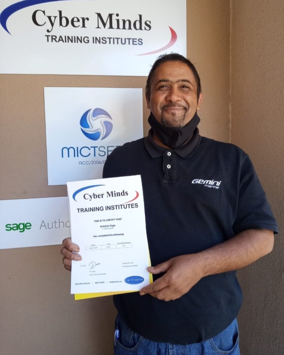 marsminds's tweet photo. Congratulations to Antonio Page with his excellent results on our Creative Minds® Excel Level 1! 

Email: info@minds.co.za 
Web: https://t.co/EJtdqElk32
Tel: 086 110 6696 / 021 939 6344

#learningprocess #Student #schoolleaver #college #retrenchment #reemployment #remuneration https://t.co/ZBIv7encY1