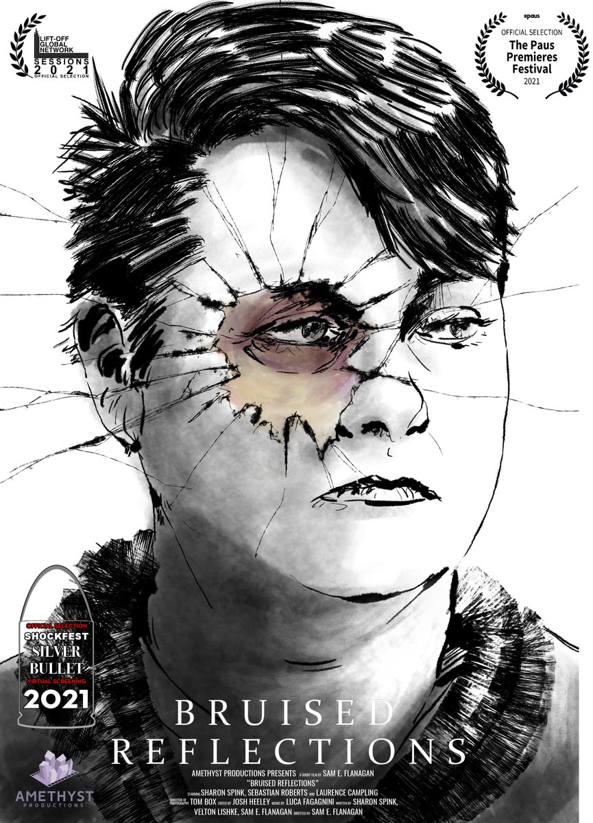SharonSpinkAct's tweet photo. Excited to announce "Bruised Reflections" has been selected to receive the distinct honour of a Silver Bullet Virtual Screening for @shockfestival. Congrats to cast & crew for a job well done & thanks Shockfest. #shockfest #shockfesthorrorfactory #silverbullet #BruisedReflections https://t.co/yRSaVkAxkl