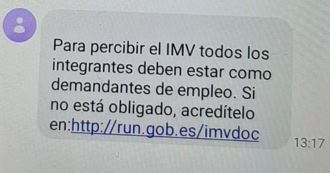🔊El INSS está recordando a los beneficiarios del #IMV que tienen que estar inscritos como demandantes de empleo ellos y los miembros de su unidad de convivencia. 
📲Está enviando un SMS como éste👇👇