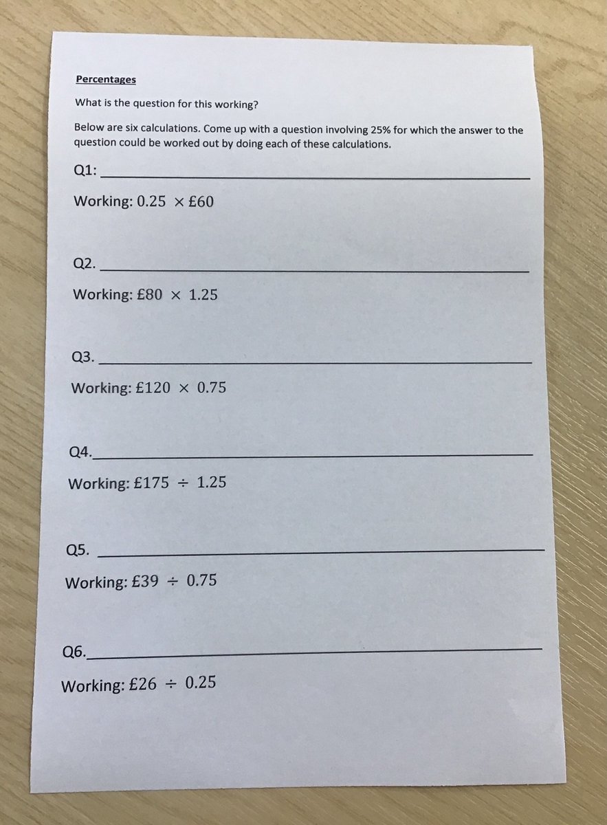 MrsEVCartwright's tweet image. Here is the working, what is the question? Each question had to involve 25%. This generated some great discussion amongst year 10 set 2 @exeterschooluk this morning and enabled some misconceptions to come to light too ⁦⁦@mathsjem⁩