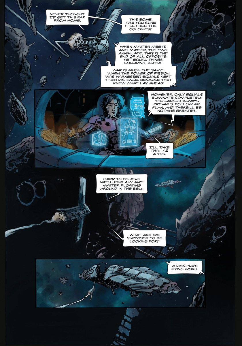 Rchrismoses's tweet photo. Here’s a peek at a page from Alpha #3! Are you excited? Make sure to follow the Kickstarter link below so you don’t miss out on any early bird rewards! 

https://t.co/Zxdpv7rQyY https://t.co/xipLywLaX1