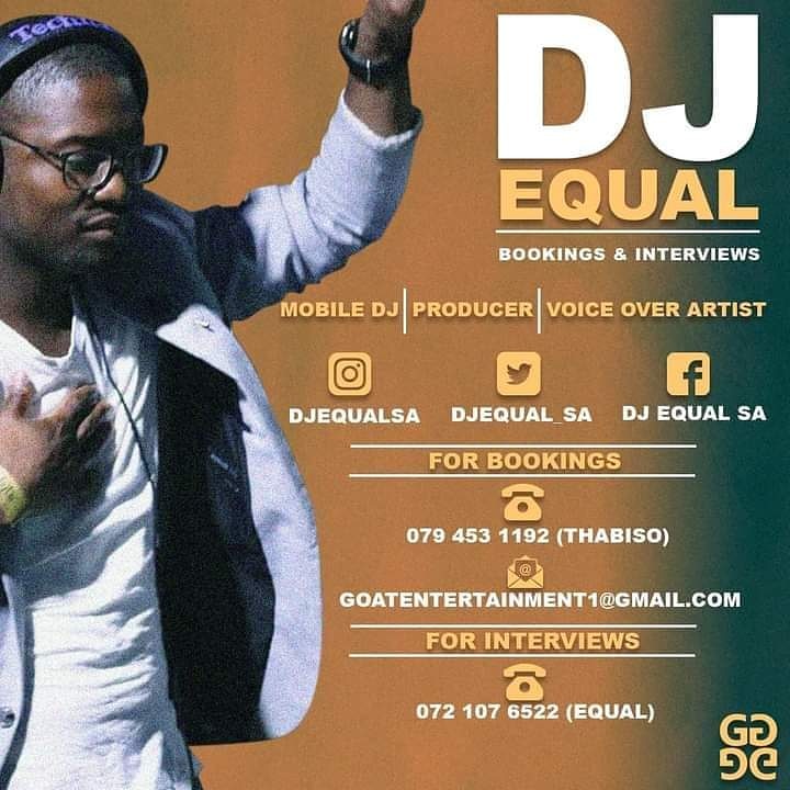 DjEqual_sa's tweet photo. We are officially on allert level 1, please do book/ recomend for event bookings. I'm a multi genre playing Dj and am mobile(can play anywhere in the country) https://t.co/kBJvKLH61c