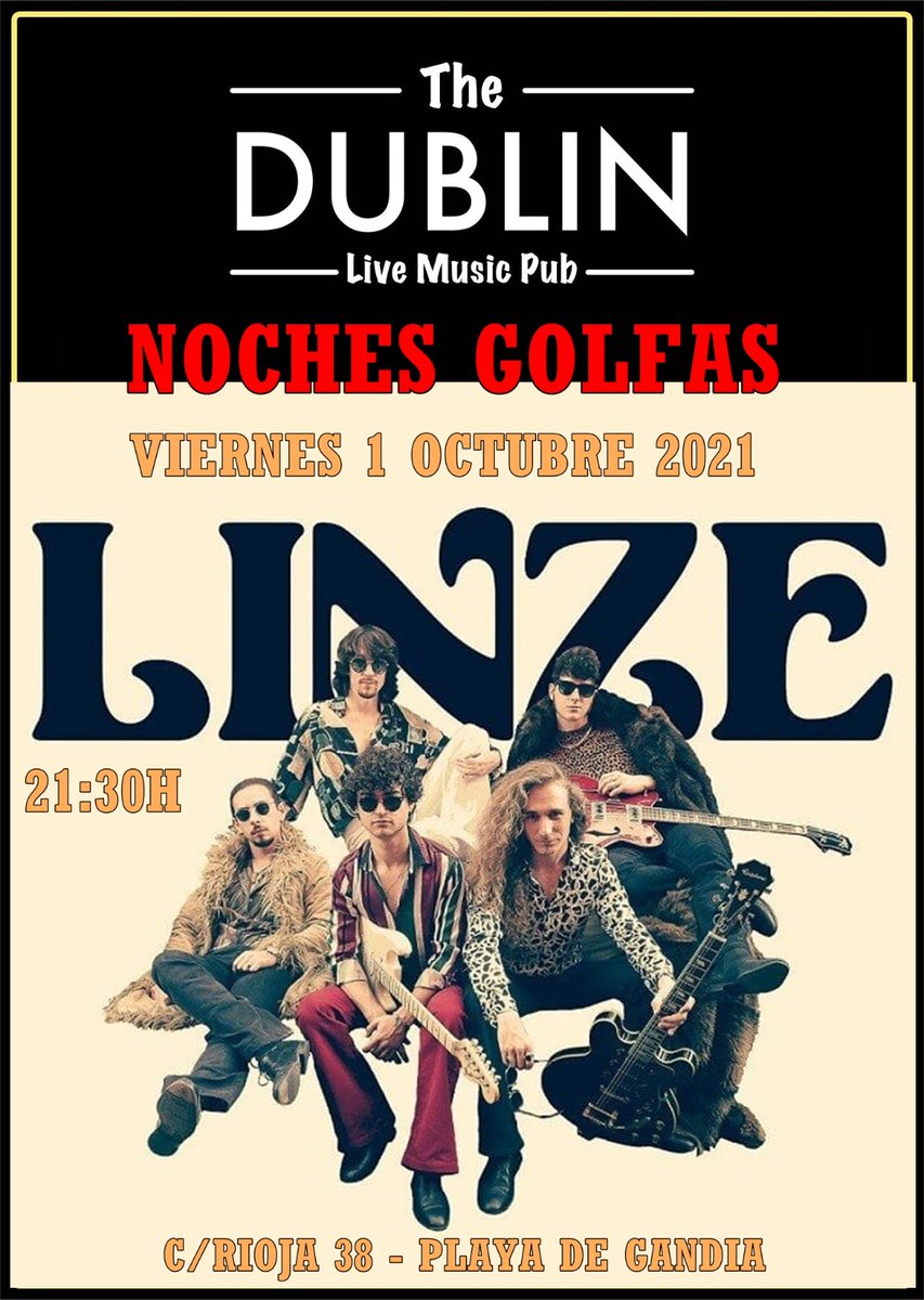 LINZE_MUSICBAND's tweet photo. ¡Hoy estaremos en GANDÍA!
📌 The Dublin Live Music Pub (Calle Rioja 38, Playa de Gandía)
⌚ 21:30
#Linze #LinzeMusicBand #HazloReal https://t.co/Xx9qsFV1ET