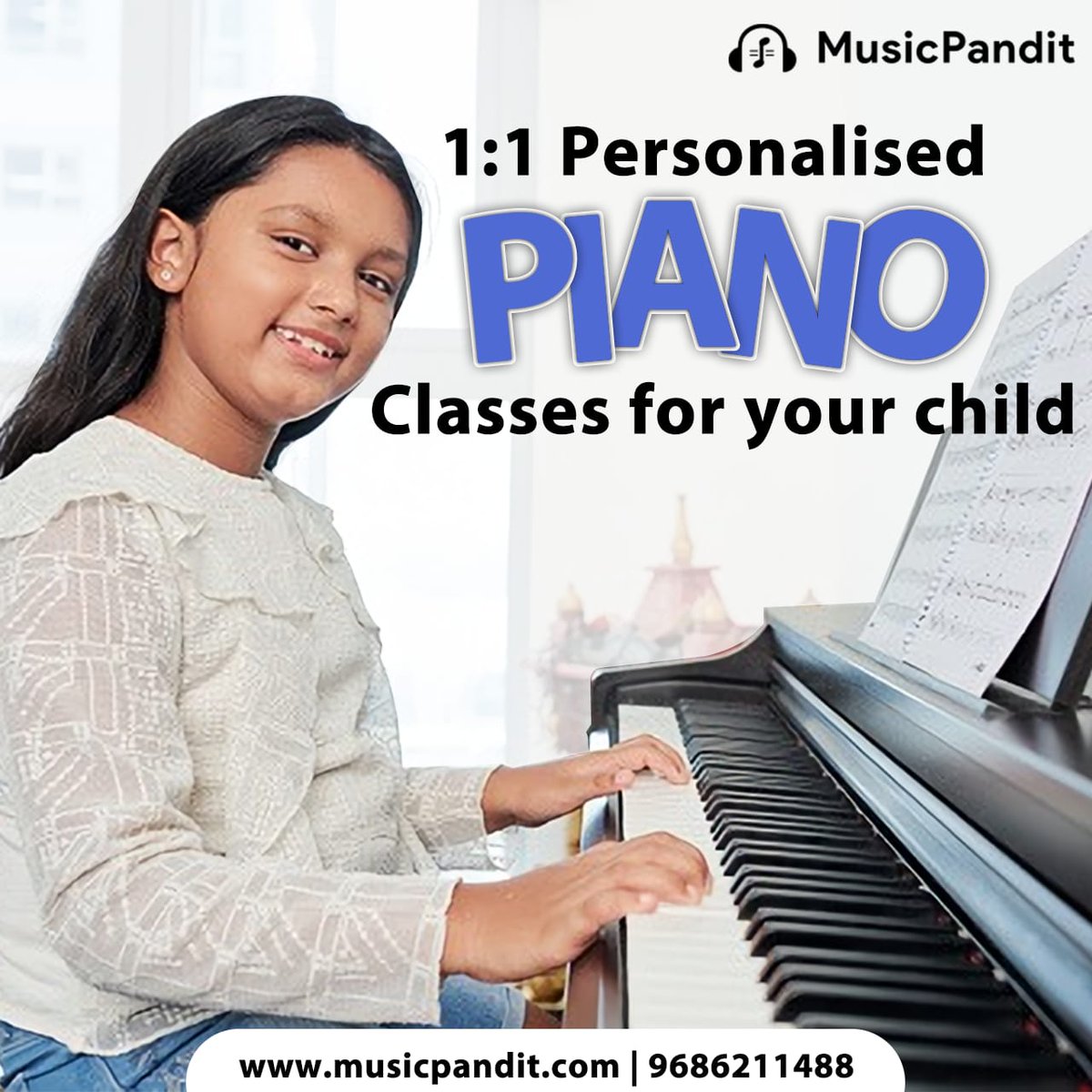 TheMusicPandit's tweet photo. At Music Pandit, you can learn piano in a customised way based on your speed and type of learning.
Book your free demo class at https://t.co/l0WAq1WEtg Or reach out to us at +91 9686211488 or +91 9606231584 for inquiries.
#musicpandit #onlinemusicschool #pianoclass https://t.co/gSZNPvj8wI