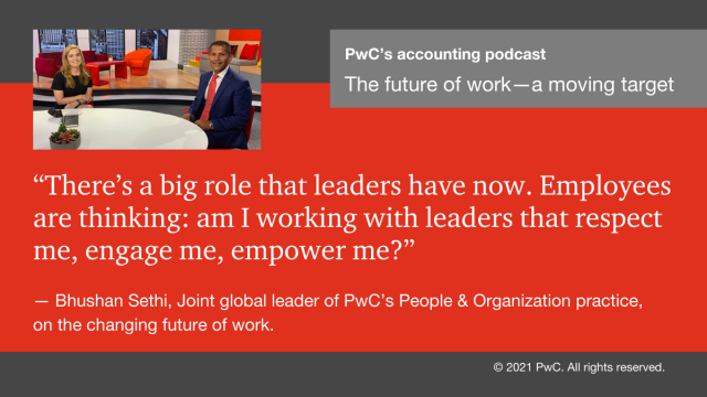 dgraswick's tweet photo. Leaders are being challenged to redesign work and lean in to technology; all while keeping their workforce connected and intact. #PwC expands on this and more in our new #podcast episode. https://t.co/e2H6GIebPy https://t.co/zgP9EHxGw3
