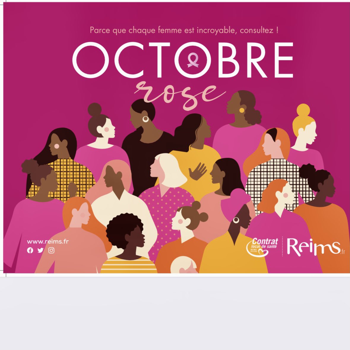 mariedepaquy's tweet photo. « Parce que chaque femme est incroyable,consultez! »#OctobreRose2021 @VilledeReims @laliguecancer @ars_grand_est @InstitutGodinot #maisonsdequartiers #contratlocaldesante programme des événements sur le site https://t.co/WTc9XSSt5k https://t.co/t1KzDBc3er