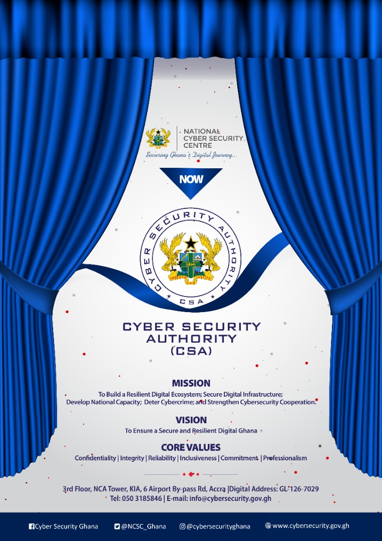 CSAGhana's tweet photo. THE CYBER SECURITY AUTHORITY (CSA) HAS BEEN LAUNCHED 🥳🥳🥳🥳 https://t.co/Pi2AHuWOyt