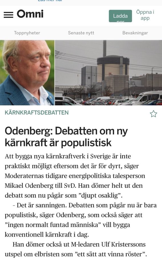 Så sant som det är sagt. Skönt med en intellektuellt hederlig moderat.