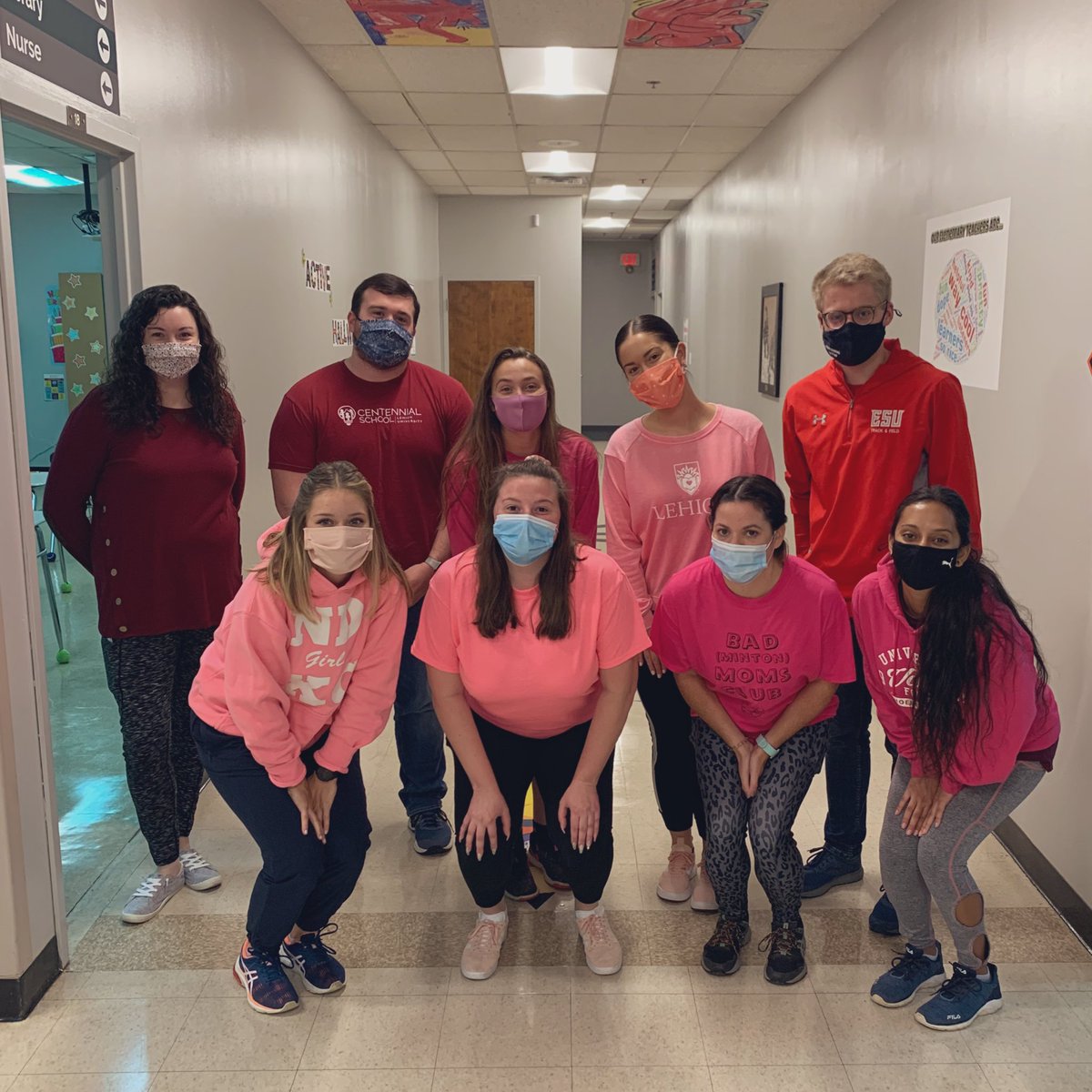 MissBoccella's tweet photo. Pink out day in Elementary in honor of breast cancer awareness! 💕 #BreastCancerAwarenessMonth https://t.co/UbrmJ6hcss
