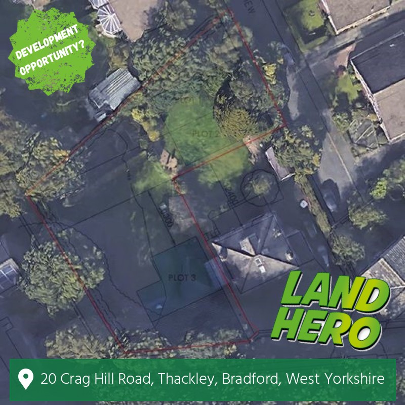 Development opportunity in Thackley, Bradford?!

Find out more details at: ow.ly/3aXR50GiwLe

Please get in contact if you want the land owners details.