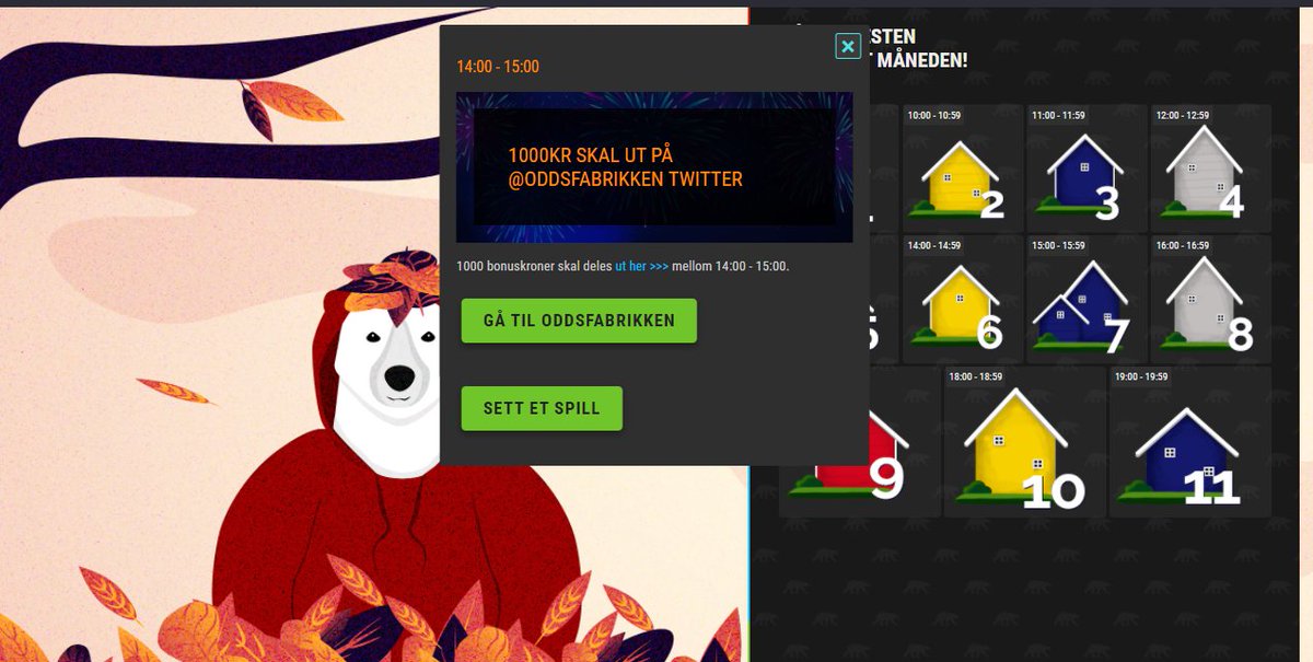Det er dagstilbud hos @CoolbetNorge i dag og vi har fått lov til å dele ut en oddsbonus på 1000kr mellom 14.00 og 15.00.

▶️  Retweet  🔃  + følg oss ❤️

Vi trekker en vinner i ettermiddag!