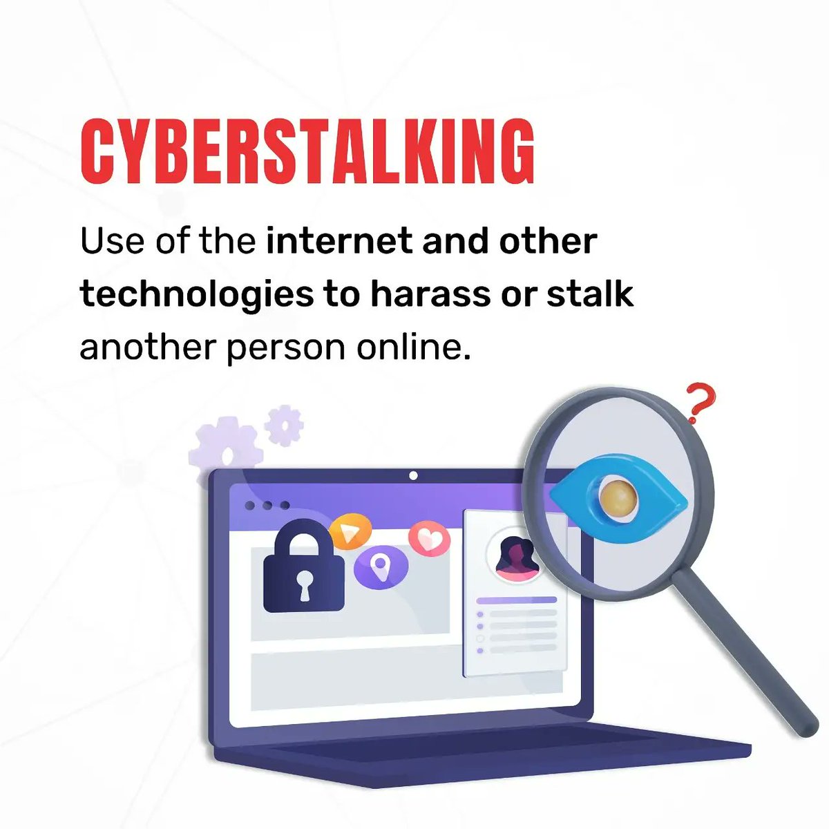 CyberFrat's tweet photo. Be Cyber aware rather than becoming the Cyber victim, Stalkers don't come with Notice! Become a part of CyberFrat’s cyber security awareness month just by following us! 

#awareNsecure #cyberfrat #octoberawarenessmonth #cybersecurity #cyberstalking #harassment #Hackers https://t.co/d94kHrBWeR