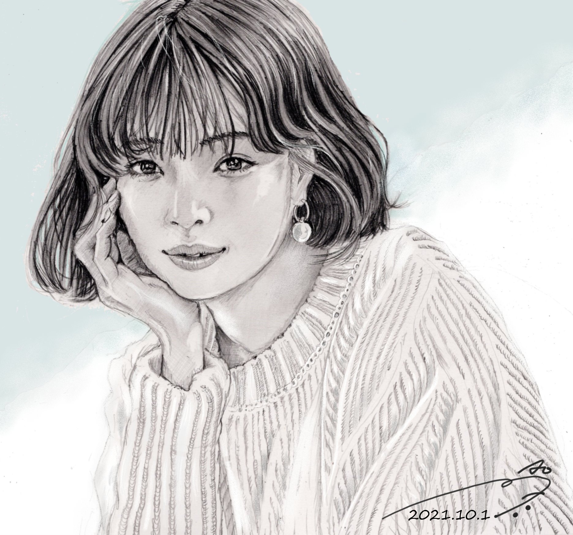 Jin Aoyama 広瀬すずさんを描きました 新作としては久しぶりの広瀬すずさんです すっかり大人っぽくなった彼女に 私のときめく気持ちも そして動かす鉛筆も 嬉しさをしみじみと噛みしめながら描きました 広瀬すず 鉛筆画 美人画 アナログイラスト