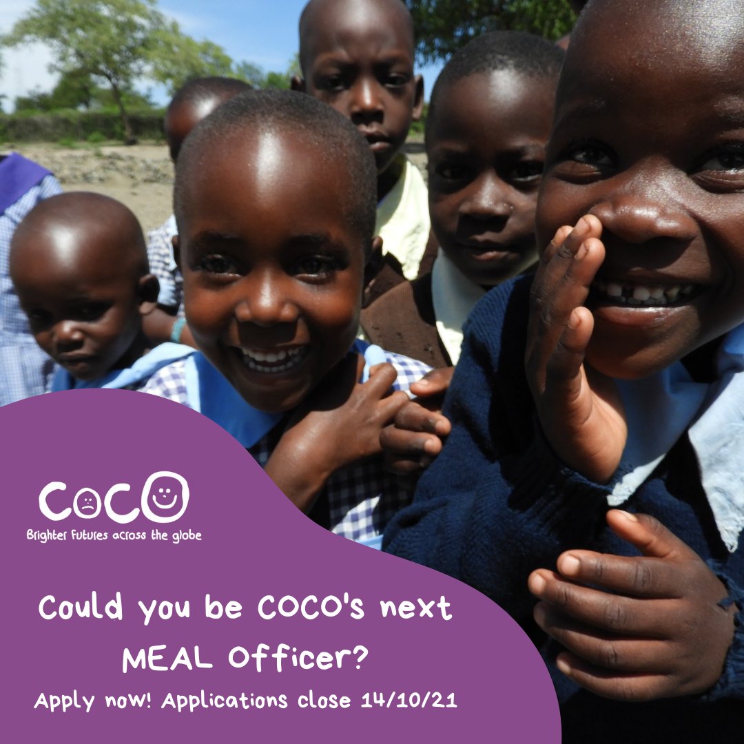 COCO_Charity's tweet photo. Could you be COCO's next MEAL Officer? Do you have a passion for International Development and a drive to create brighter futures for children around the world? If so, this is the job for you! Find out more and apply on the link below. Deadline is 14/10. 

https://t.co/xJKLqDcEBQ https://t.co/iuXZ6IhnTF
