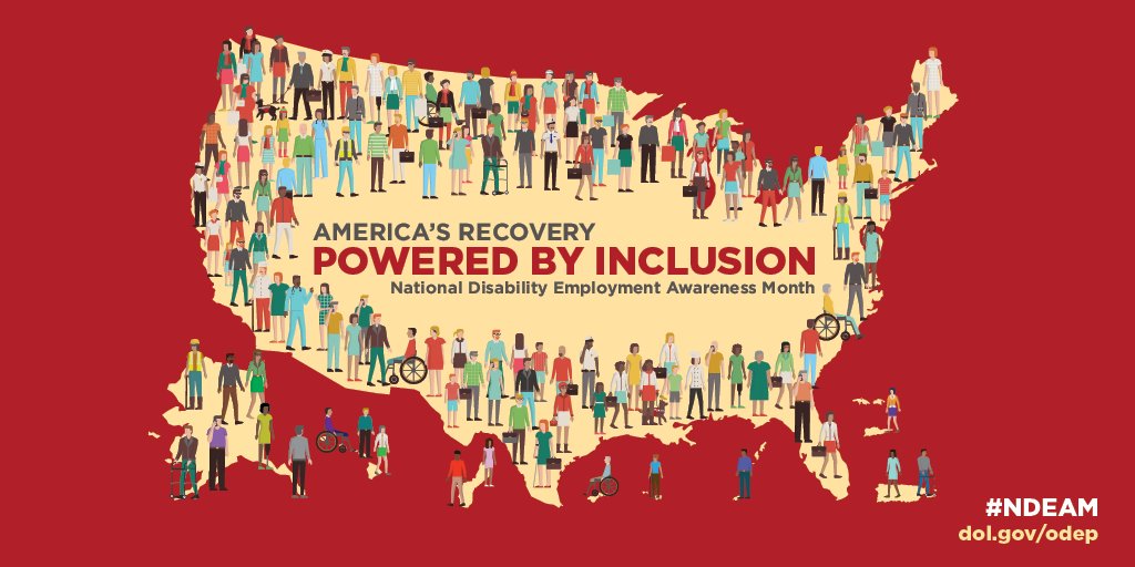 USDOL's tweet photo. October is National Disability Employment Awareness Month! Learn more at https://t.co/EkW3dMijQC. #NDEAM https://t.co/zAWG3QT71o