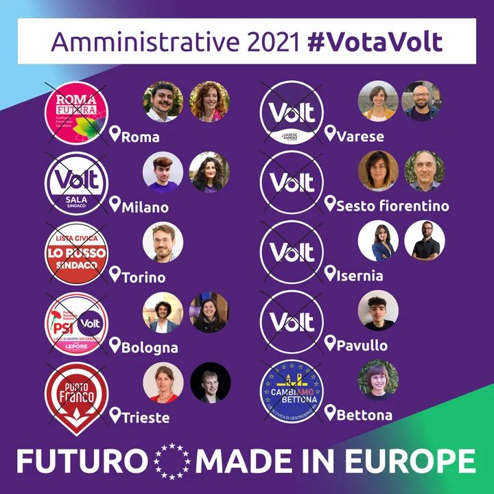 VoltItalia's tweet photo. #Volt c'è!
Venite a sostenerci il 3 e 4 ottobre!
#amministrative2021 #votavolt https://t.co/wZdt5Y2roR