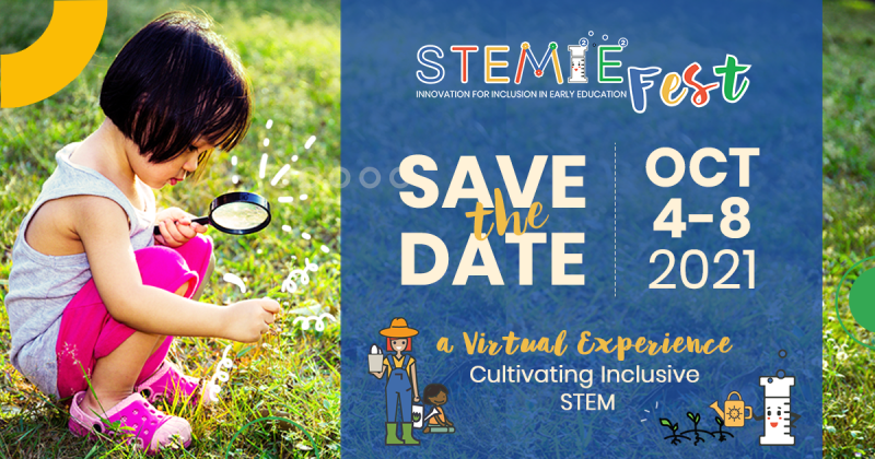nc_childrens's tweet photo. 1/ Kidzu is proud to be a presenter and exhibitor in the 2021 #STEMIEFest! 🎉 @stemiiee and @BridgeMulti are partnering to convene #STEM professionals, #inclusion experts, practitioners, and #families of young children with disabilities. https://t.co/GPSctnKooU