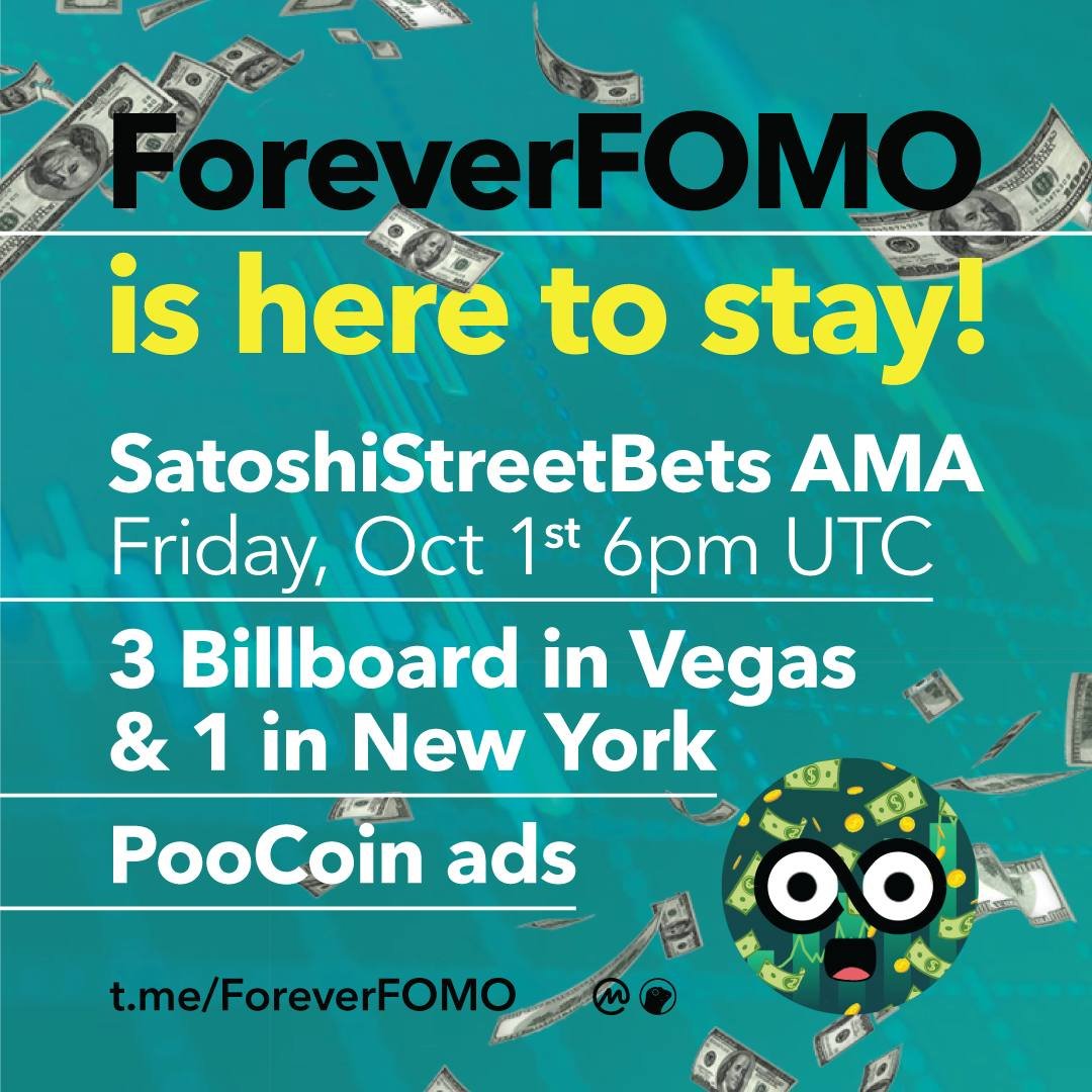 0xMind_'s tweet photo. @ninafx_ #ForeverFOMO HUGE REVERSAL 🚀

🤑10k HOLDERS, 2M MC(ATH:11), READY FOR HUGE REVERSAL!🤑

✅NFT COMING!
✅Las Vegas Billboards for 1 month!
✅AMA TONIGHT WITH SSB!
✅Aggressive Marketing with Influencers!
✅TechRate auditted!
✅CONFIRMED MOONSHOT!

#FOREVERFOMOARMY
#SAFEMOONKILLER https://t.co/der2LZBl9X