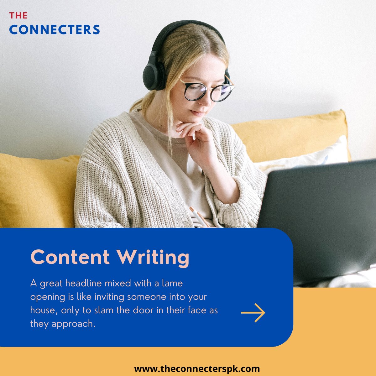 connecters_'s tweet photo. Content Writing
A great headline mixed with a lame opening is like inviting someone into your house, only to slam the door in their face as they approach.
#contentwriting #ContentWritingServices #ContentWritingJobs #contentwritingperonalisation #contentmarketing #content https://t.co/rE3Oq57Vw0
