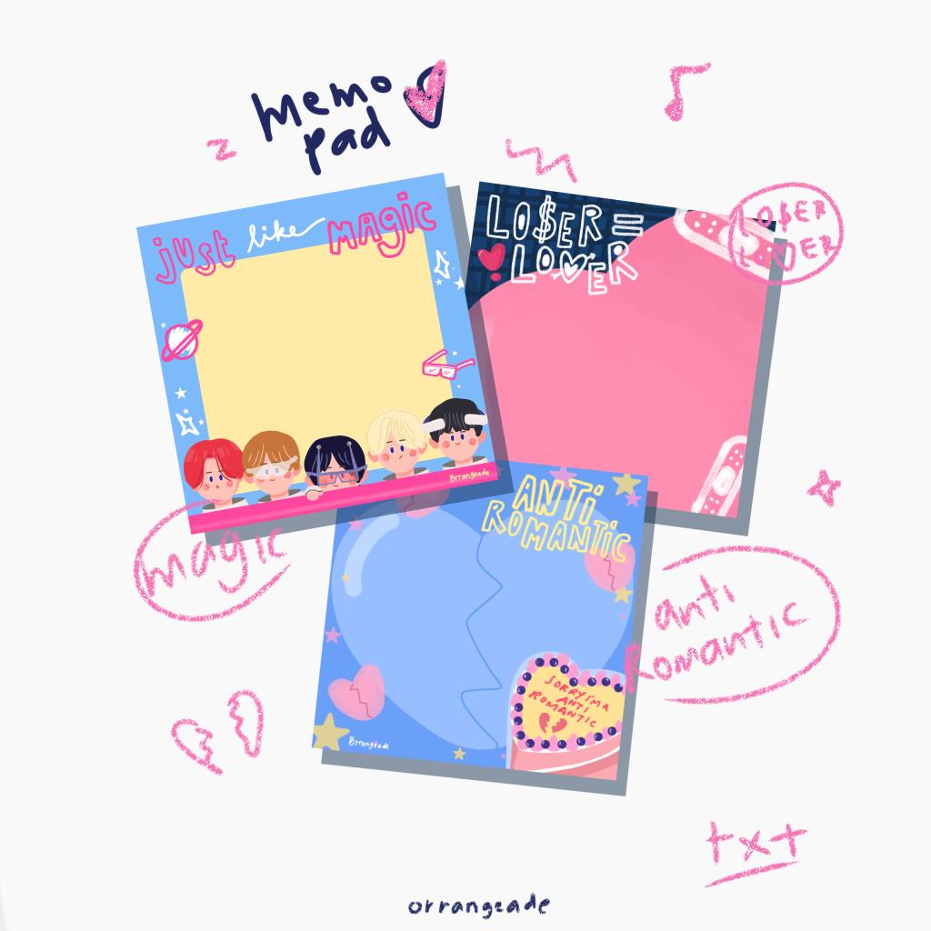 orrangeade's tweet photo. New products coming up, please stay tuned🙏~ #memopads #TOMORROW_X_TOGETHER https://t.co/8ckgMKFdCW
