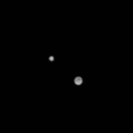 #Ganymede and #Europa! 🤯

To the average viewer, these might look like just fuzzy little dots, but to an astronomer, they're amazing. This is a shot of Europa (L) and Ganymede (R) as they appeared to pass by one another while orbiting Jupiter.

details at instagram.com/nightskyflying