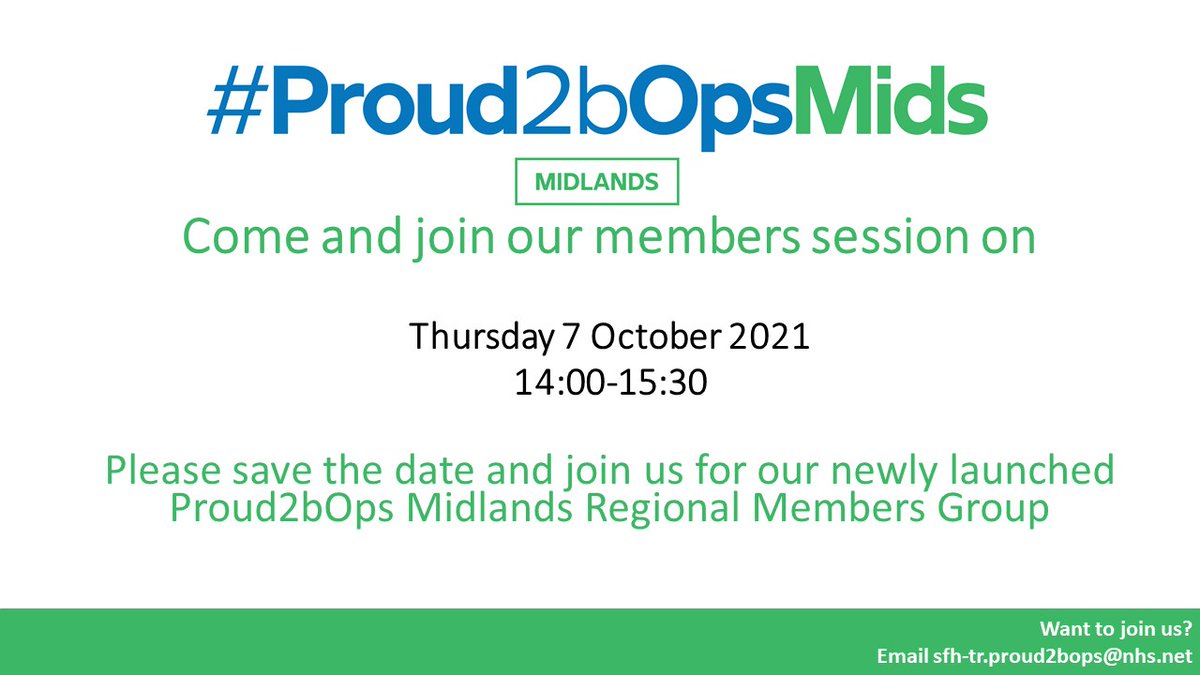 Attention all Midlands #Proud2bOps Members. Please join us next week for our regional members session. Can't wait to see you all there!
