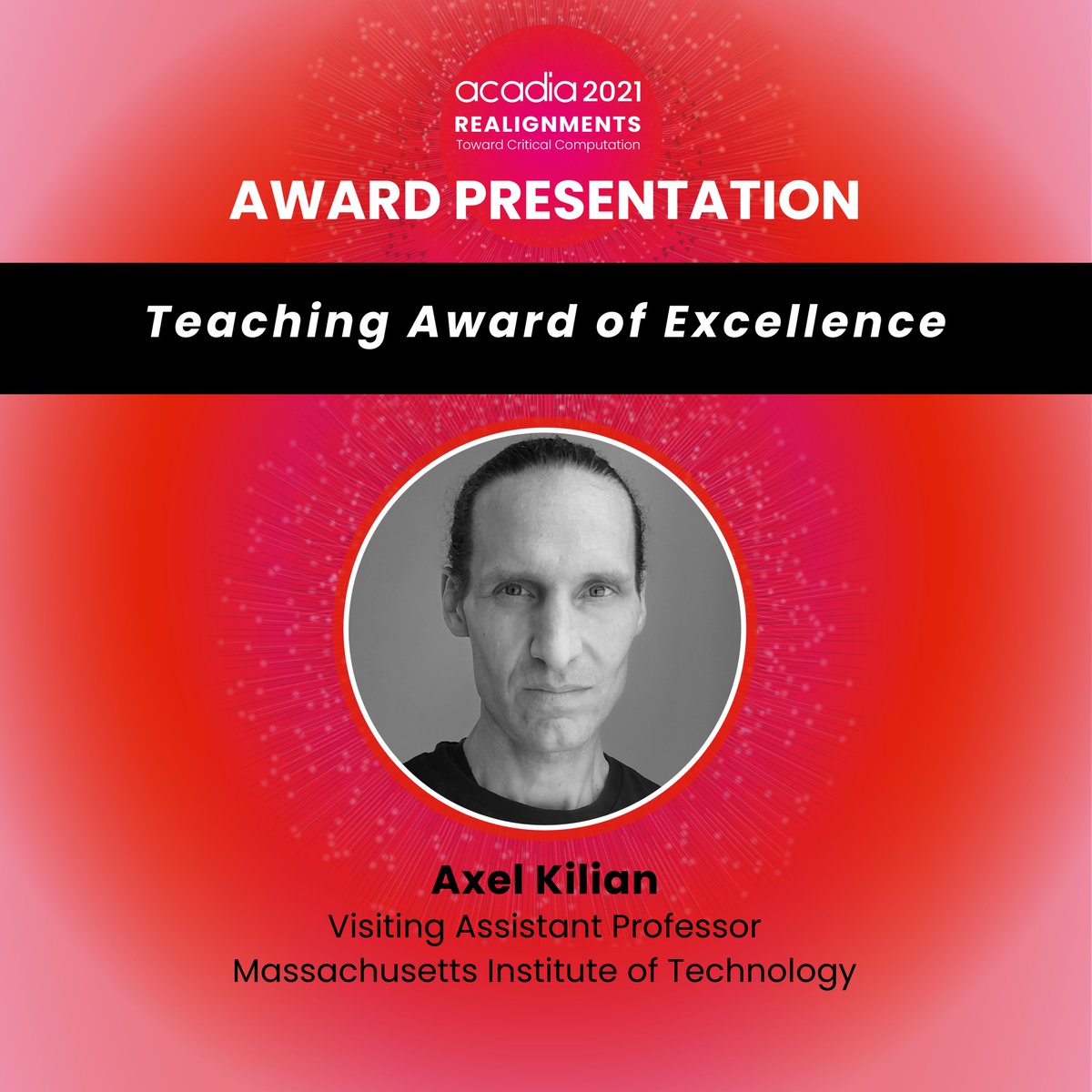 acadiaorg's tweet photo. #ACADIA2021 is pleased to announce the recipient of this year's ACADIA 2021 Teaching Award of Excellence: #AxelKilian, Visiting Assistant Professor, Massachusetts Institute of Technology @MITarchitecture. Visit: https://t.co/qxrQQ9CSSi
#acadiaorg #acadiaconf https://t.co/JICAGv8rNj