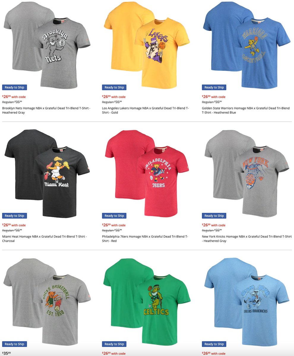 SOLELINKS's tweet photo. Ad: 25% off NBA x Grateful Dead Tri-Blend T-Shirts at $26.99 each, use code RAKE => https://t.co/2CGq5TcMIB https://t.co/zOenEx2xis