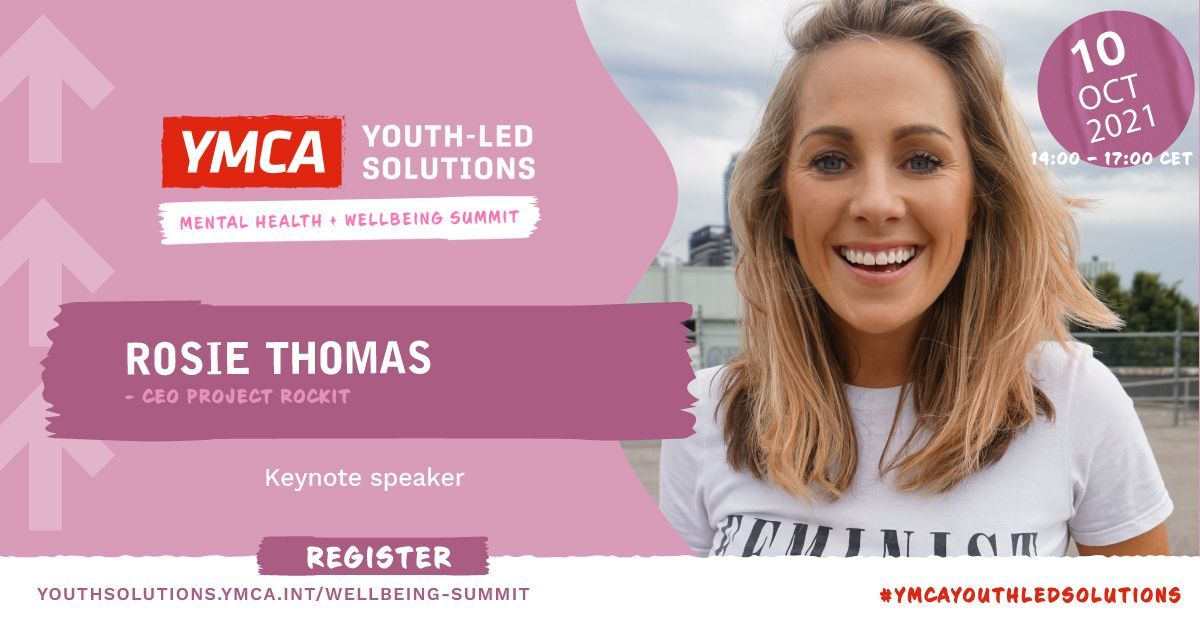 #YMCAYouthLedSolutions keynote speaker: Rosie Thomas OAM <a href="/1RosieThomas/">Rosie Thomas OAM 💪🌈</a>, CEO <a href="/projectrockit/">PROJECT ROCKIT</a> 

She spent the last 15 years building Australia’s first and biggest youth-driven movement against (cyber)bullying, hate and prejudice.

Join us, 10 Oct, 2pm-5pm CET buff.ly/3tEpxSJ