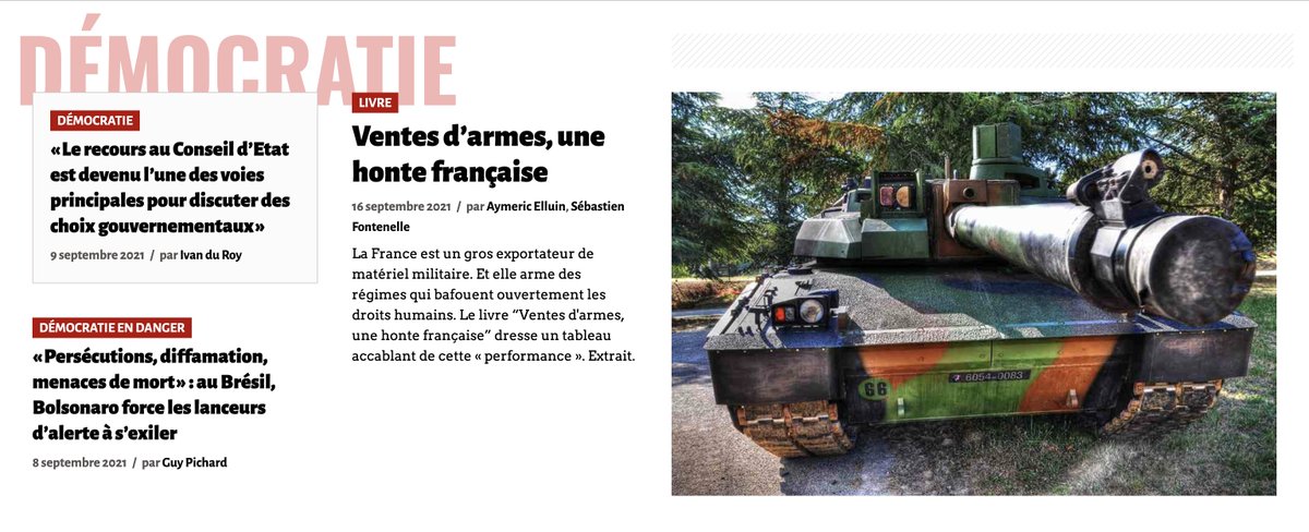 Enfin, parce que partout les institutions démocratiques et les espaces de libertés s’affaiblissent, la rubrique #Démocratie nous semble essentielle.

Elle regroupera nos enquêtes, analyses et entretiens sur ces sujets mais aussi l'actu internationale. kisskissbankbank.com/fr/projects/ba…