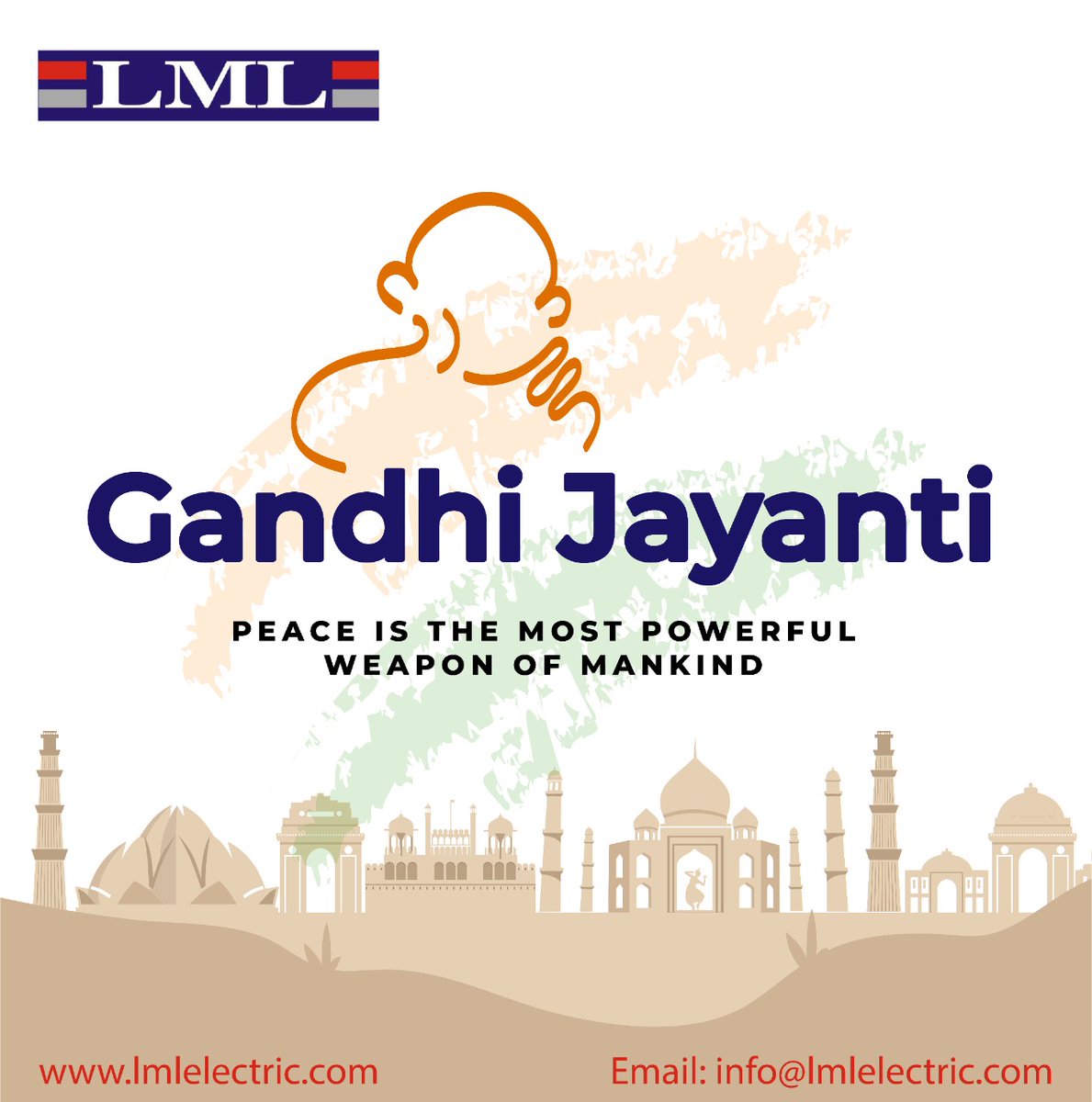 lml_electric's tweet photo. Happy Gandhi Jayanti
#Festival #Gandhijayanti #2october #LML #lmlelectric #Ride #Ridesafe #Electricscooter https://t.co/7XyTRXS2al