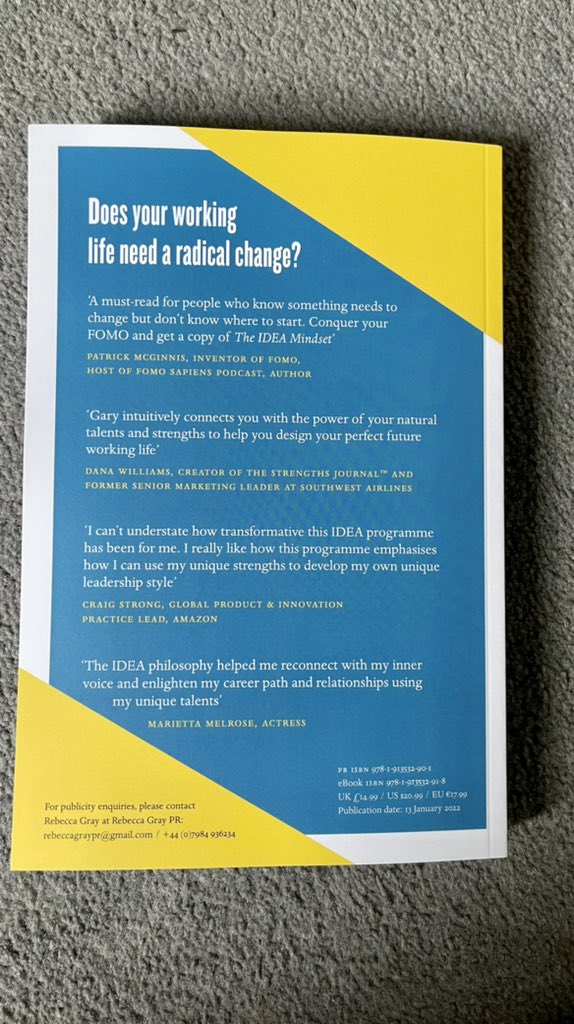craigstrong's tweet photo. What a nice surprise. Received an early proof copy of The Idea Mindset by @GaryCrotaz . Gary has been coaching me for sometime and has transformed my career outlook, productivity and focus. Highly recommend ! #coaching #career #continuousimprovement #personaldeveloment https://t.co/Zsg4EtHSeL