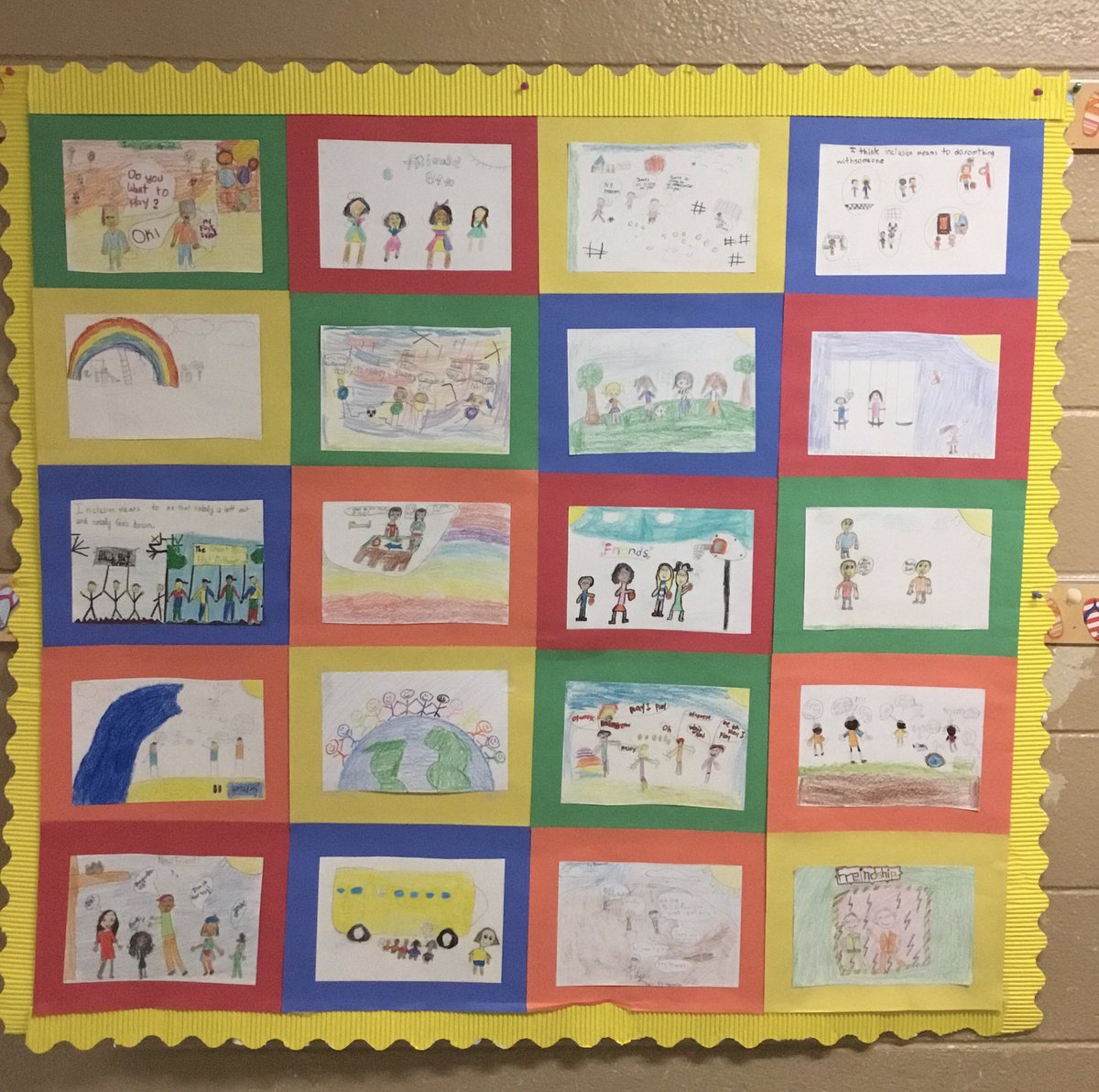 LBucior's tweet photo. Our 4th Grade Inclusion Quilt…. Everyone Belongs @RMascenik26 @J_Massimino https://t.co/jwBjvzISLQ