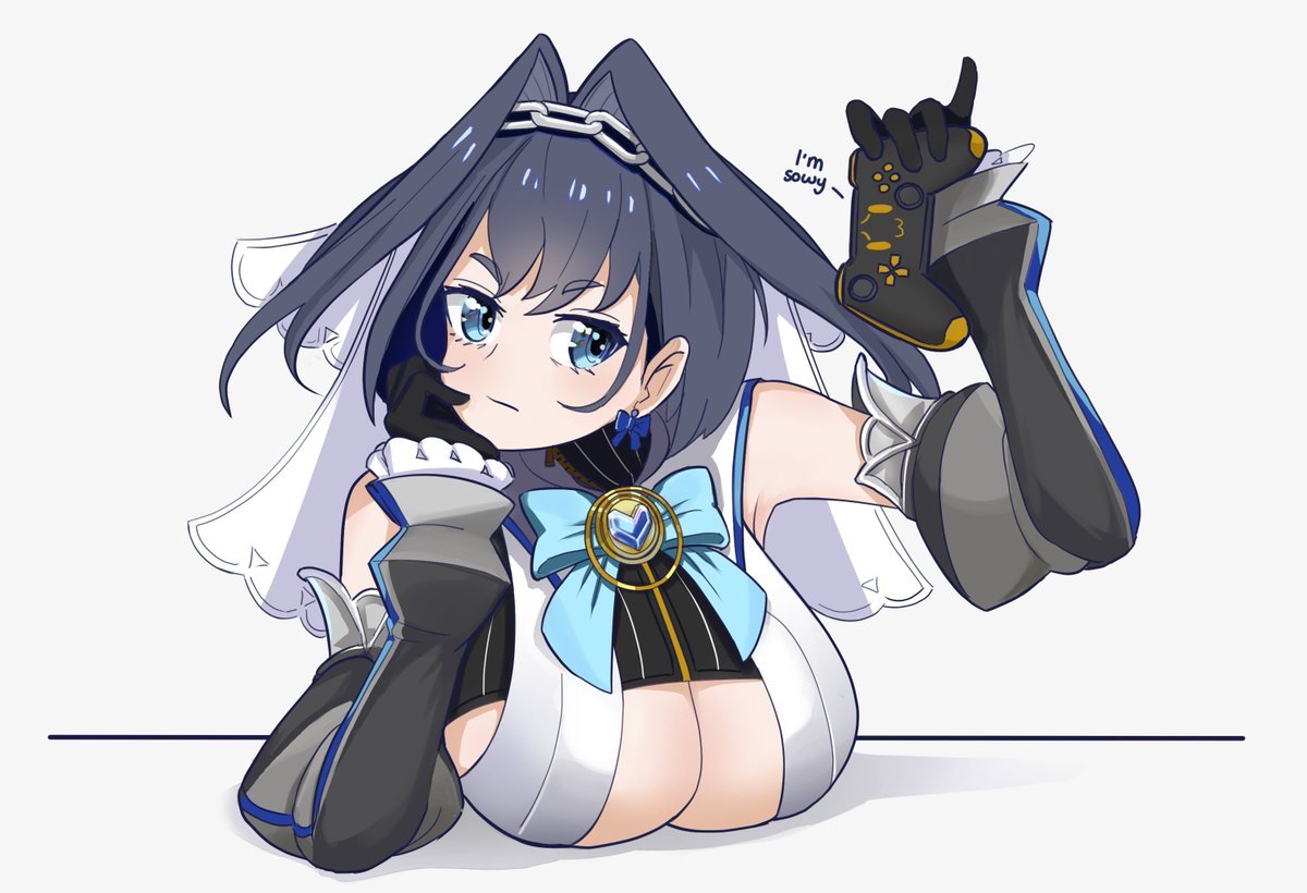 オーロ・クロニー 「Kronii and the scuffed controller
#kroni」|owlソダのイラスト