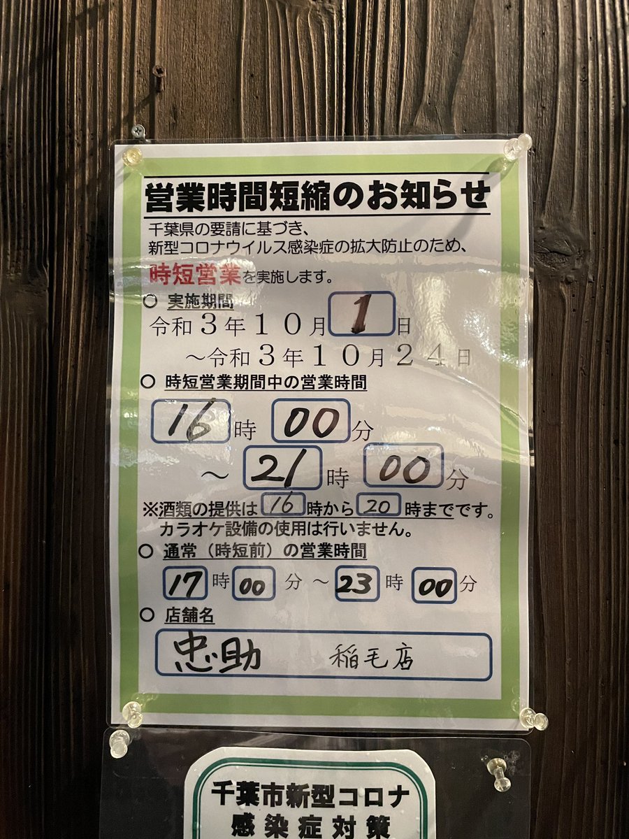 chusuke_inage's tweet photo. 忠助　稲毛店です！
酒類提供できるようになりました。
ご来店お待ちしております！！ https://t.co/JKWLshl1UG