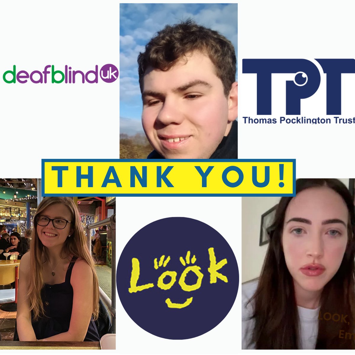 LOOK_UK's tweet photo. This week our Friday Shout Out goes to Charlotte, Emily & Will who for the last 4 days have done an incredible job looking after the LOOK social channels sharing some brilliant information & recourses, as part of the @Thomas Pocklington Trust & @Deafblind UK #UniInSight campaign. https://t.co/otZxNfAyy8