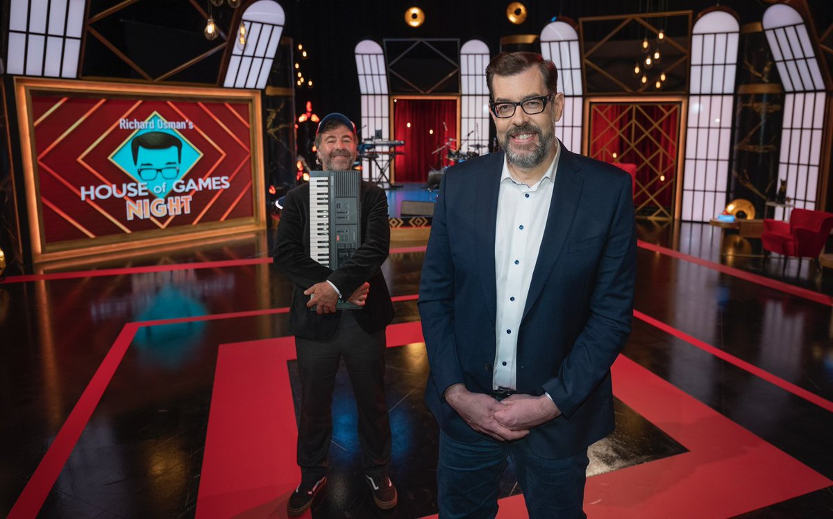 #HouseOfGames makes one of its regular trips to prime-time BBC1 this evening at 8.30! Join me with <a href="/daraobriain/">Dara Ó Briain</a> @sindhuvfunny <a href="/Sianygibby/">Sian Gibson</a> and <a href="/EdGambleComedy/">Ed Gamble</a>! We also have a house band, though I'm not allowed to tell you who our secret bandleader is.