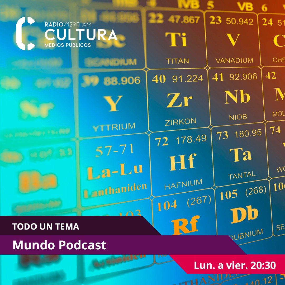 radioculturauy's tweet photo. #HOY en #TodoUnTema en #MundoPodcast → La tabla periódica y los elementos. ¿Qué es un elemento? ¿Y un átomo? ¿Para qué sirve y cómo funciona la tabla? ¿Cuál es el nombre de pila de Avogadro? Acompañanos a descubrir todo esto y más.

📻 1290 AM
📲💻 https://t.co/sUu3zNNGFc https://t.co/ZC4zixSgjL