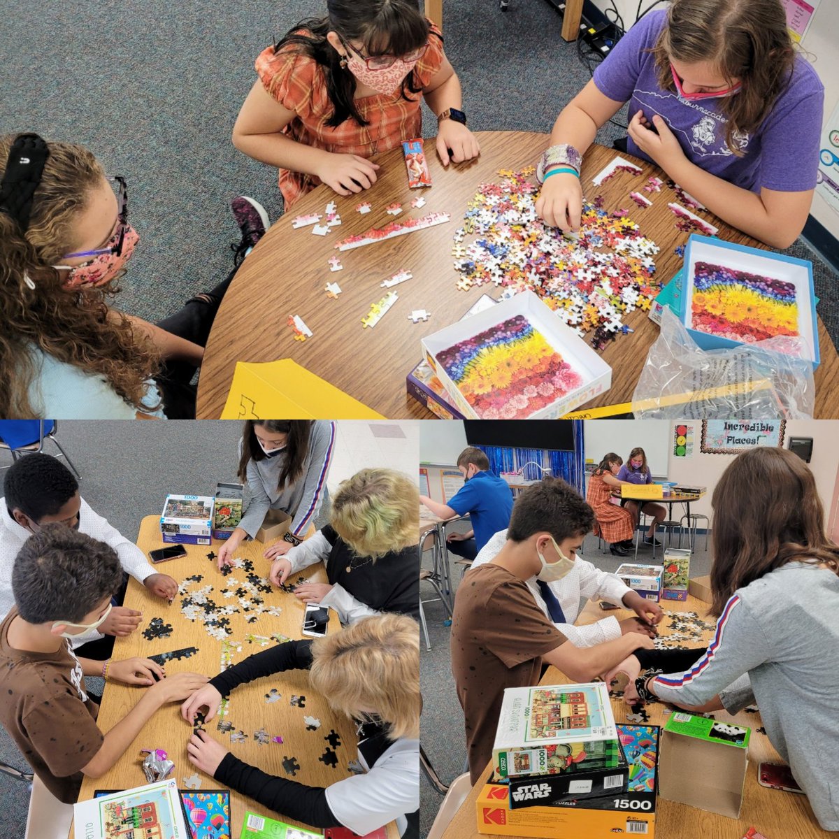 The 1st day of the #middlehawk Puzzle Club #onthehil <a href="/HilburnAcademy/">Hilburn Academy PreK-8</a> got off to a great start! #everyhawkeveryday #risestrongrisetogether #buildingcommunity
