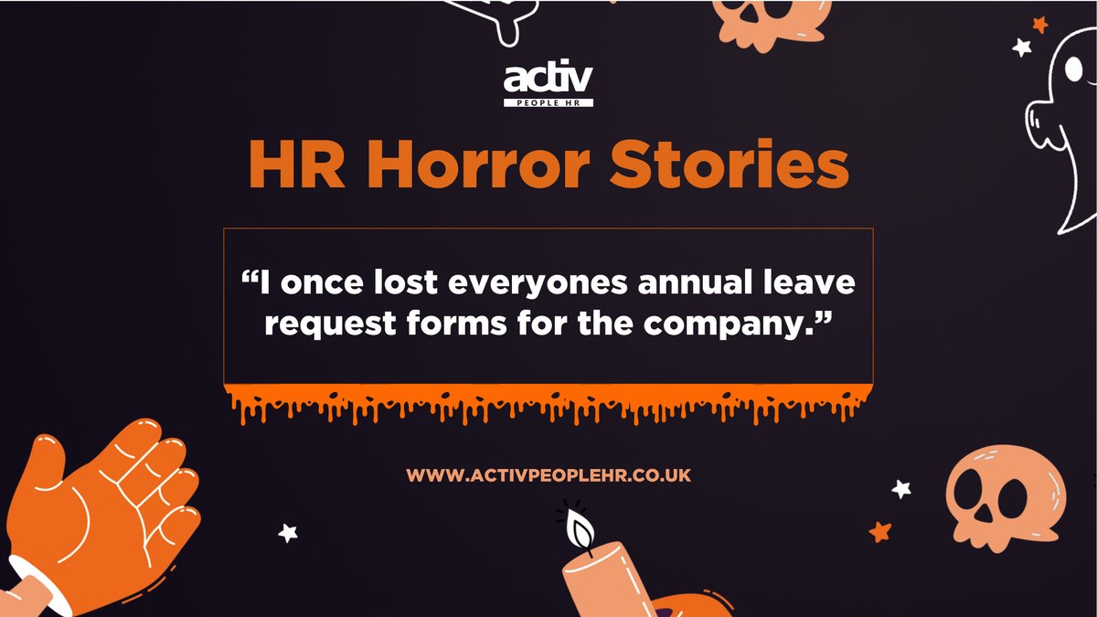 activpeoplehr's tweet photo. Happy #1stoctober 👻🎃

We will be sharing the scariest #hrhorrorstories throughout the month, so keep your eyes peeled! 

#hr #hrsoftware #business #experience #humanresources #absences #cloudsoftware #businesssoftware #wordoftheweek #cloudhr #development #hrhorrorstories https://t.co/vjkvXK8Zux