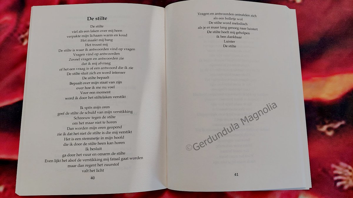 GerdundulaM's tweet photo. Een kleine sneakpeak van mijn gedichtenbundel Beschrijfeloos 
Gedicht 'De Stilte'. 
In deze bundel zitten 50 gedichten met als leidraad, pieken en dalen die in mijn leven voor zijn gekomen of mij inspiratie hebben gegeven 
De bundel is hier te bestellen: 
https://t.co/G71a1NkRCe https://t.co/dhxaspDK4f