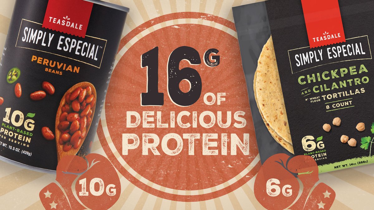 SimplyEspecial's tweet photo. Celebrate #NationalVegetarianDay with Simply Especial! Our tasty, #plantbasedprotein tortillas and beans make it easy to give your hunger a combined 16g protein power punch--no meat necessary! Find them at https://t.co/fjsGrjYAdA! #vegetarianmeals https://t.co/BDuw19ES7x