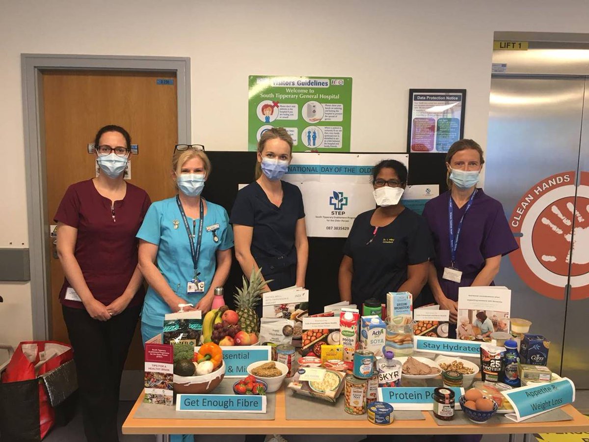 STEP Team highlighting the importance of nutrition for the Older Person in Tipperary University Hospital on #InternationalDayofOlderPersons 1st of Oct. Make sure to send in your pics #IDOP2021 #IDOP #nutrition #careoftheolderperson #dietetics