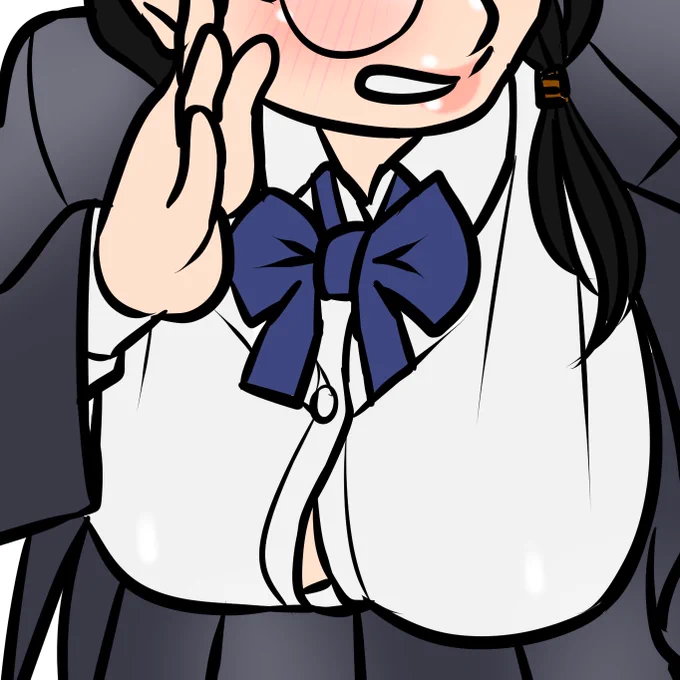 まじめ牛JKちゃんを描いた。メガネはまじめの建前。
#眼鏡の日 #メガネの日 