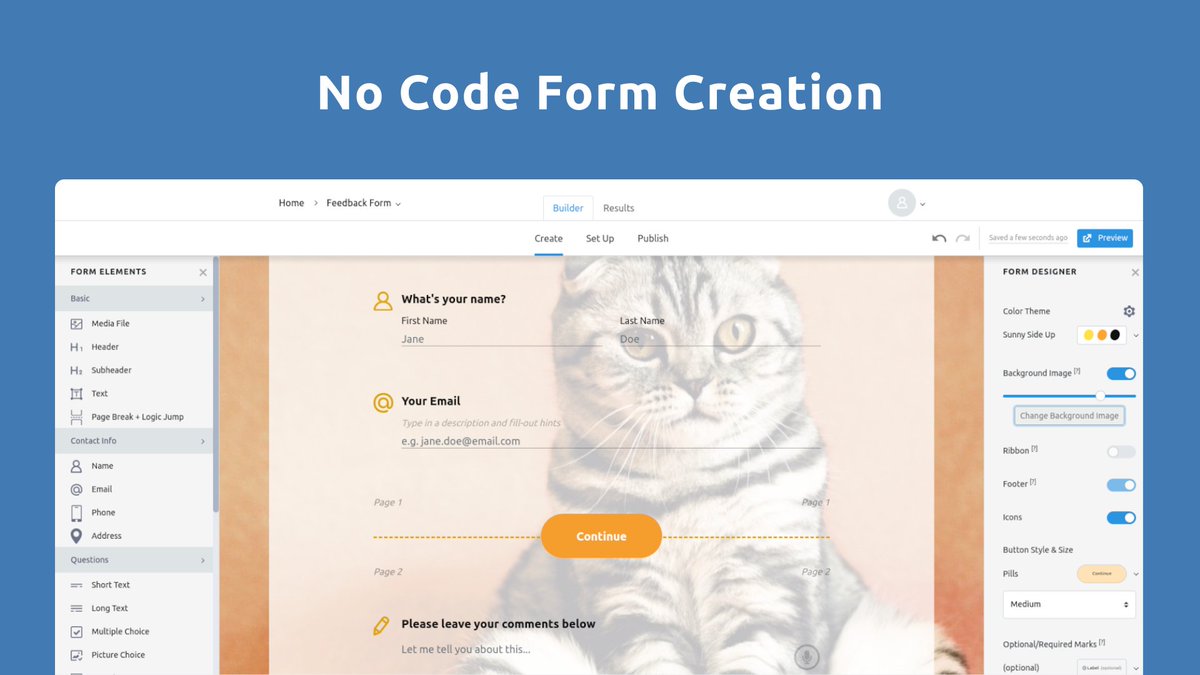 semrush's tweet photo. New app alert! 🚨 The Interactive Form Builder is an easy solution for customer development and lead generation:
1️⃣Create forms with layouts
2️⃣Create fun quizzes for lead gen
3️⃣Get deeper customer insights by collecting audio &amp; video answers
Check it out: https://t.co/4BBFXaO7Qs https://t.co/3FQCCH3uzd